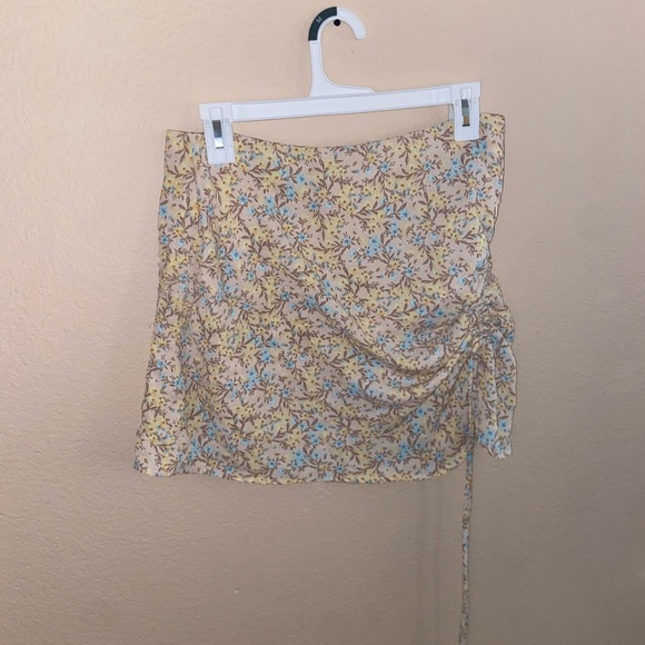 Pacsun vintage retro yellow floral skirt y2k cute bottoms coquette mini dress - Picture 4 of 11
